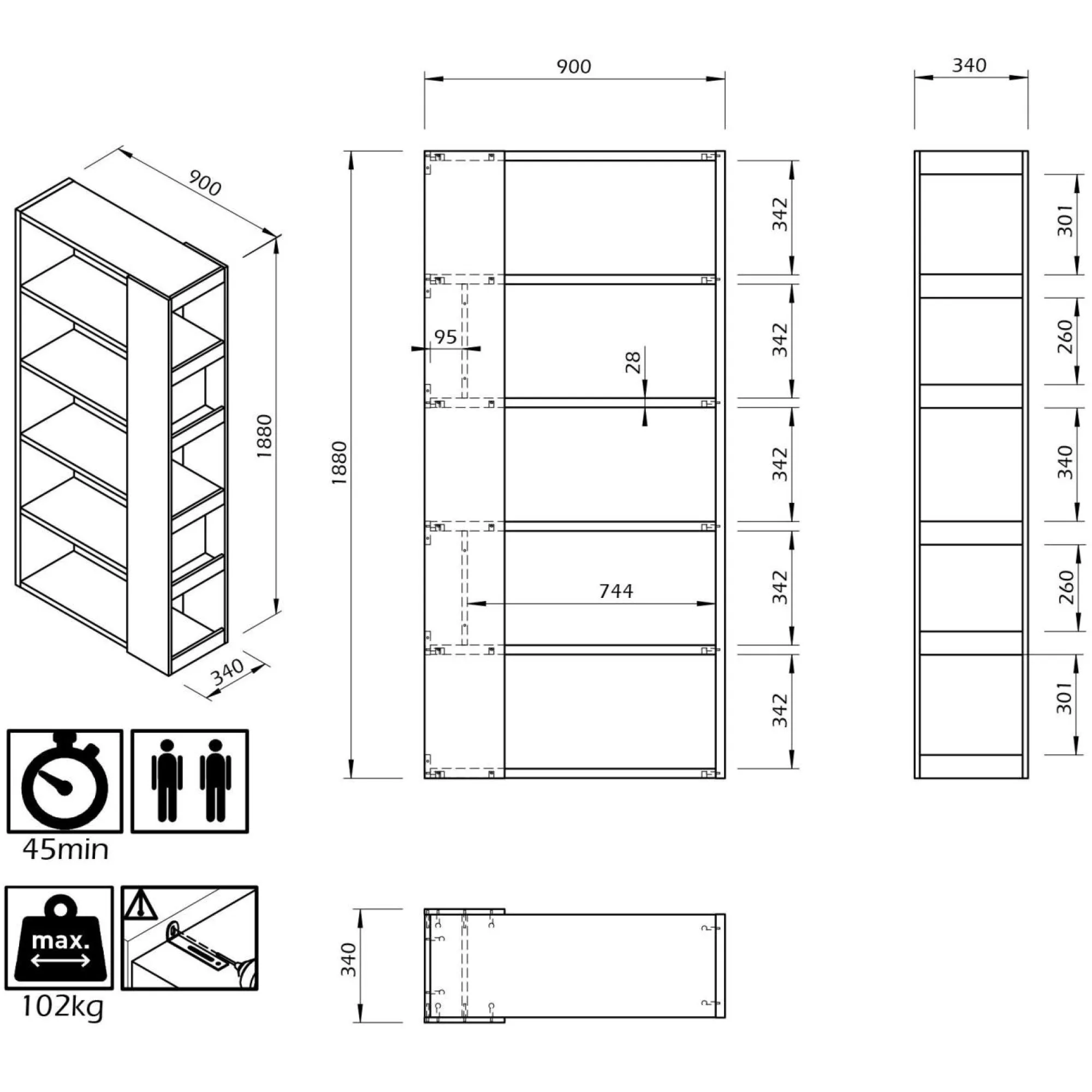 Camif Etagères>Etagère haute Ella 90
