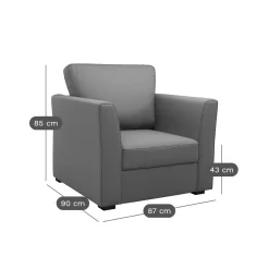 Camif Canapés Droits|Canapés Fixes>Fauteuil tissu déhoussable Marbella -
