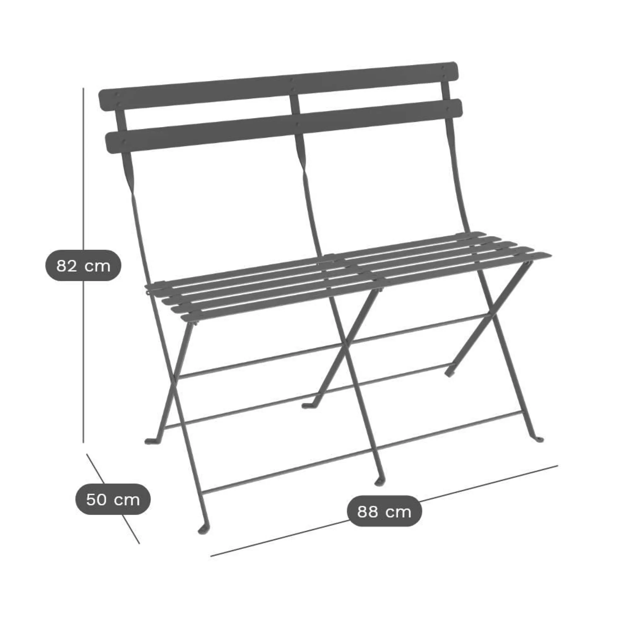 Camif Canapés Et Fauteuils De Jardin>FERMOB Banquette Pliante 2 Places Bistro en Acier -