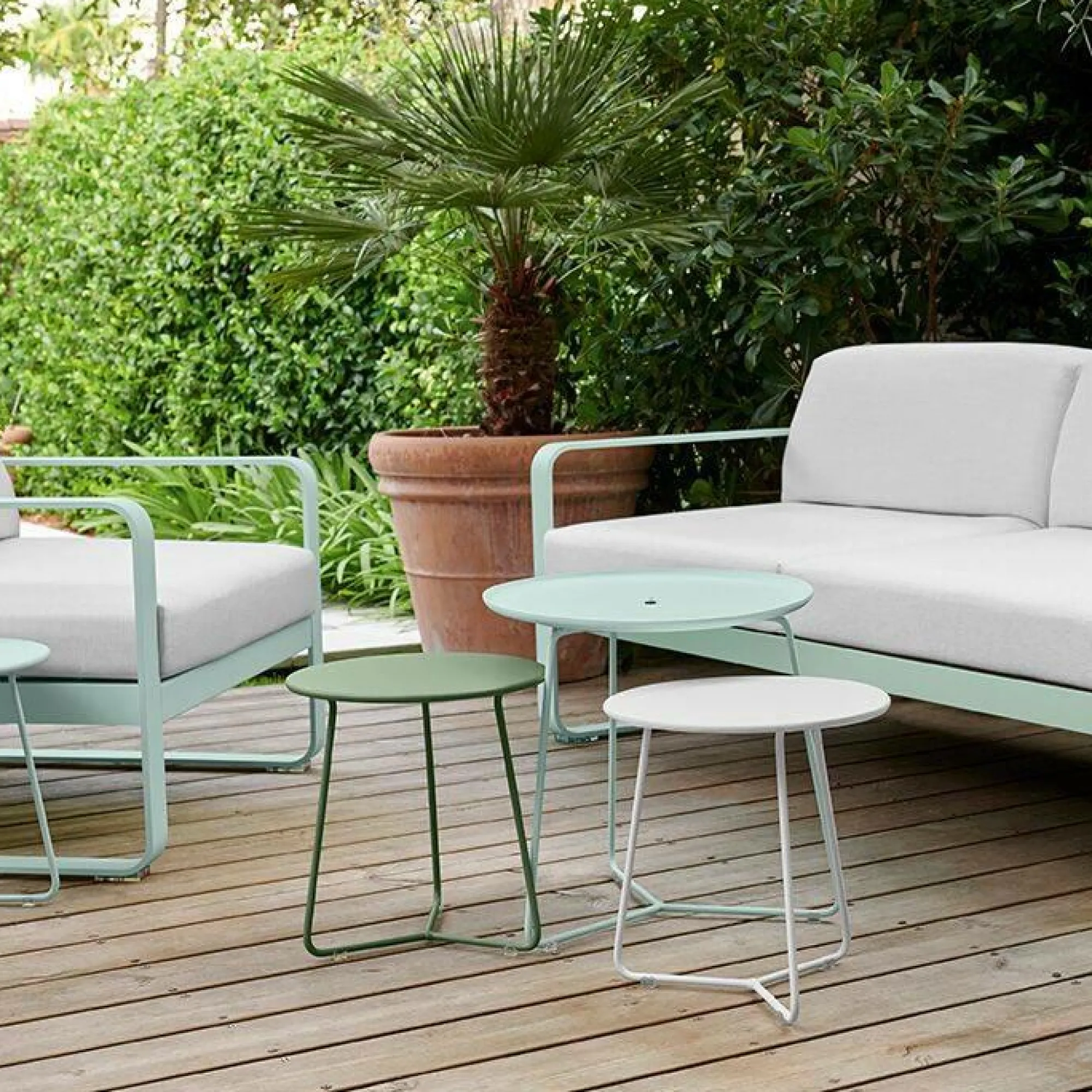 Camif Canapés Et Fauteuils De Jardin>FERMOB Canapé 2 Places Bellevie Blanc Grisé en Aluminium -