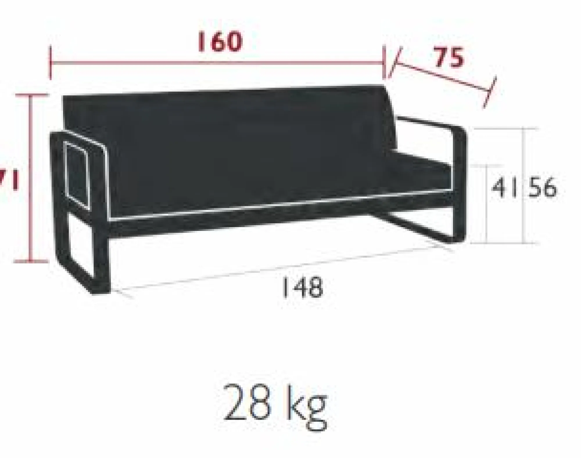 Camif Canapés Et Fauteuils De Jardin>FERMOB Canapé 2 Places Bellevie Blanc Grisé en Aluminium -