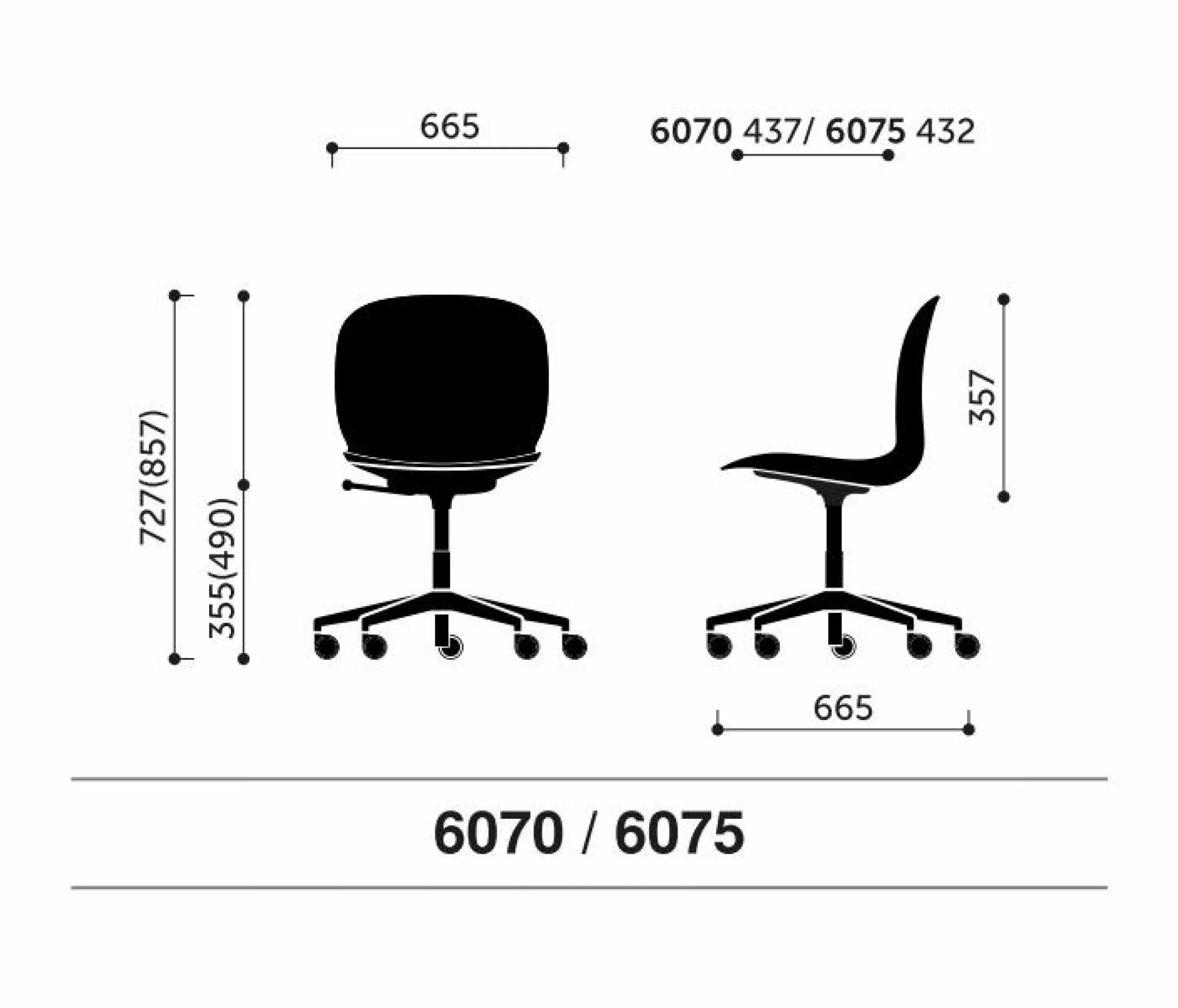 Camif Chaises De Bureau>FLOKK Chaise de bureau assise capitonnée Noor 6070S -