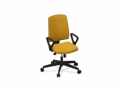 Camif Chaises De Bureau>FLOKK Fauteuil de bureau dossier capitonné et plastique noir avec accoudoirs fixes Raya 21S - - Roulettes pour sol dur