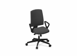 Camif Chaises De Bureau>FLOKK Fauteuil de bureau dossier capitonné et plastique noir avec accoudoirs fixes Raya 21S - - Roulettes pour sol souple