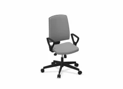 Camif Chaises De Bureau>FLOKK Fauteuil de bureau dossier capitonné et plastique noir avec accoudoirs fixes Raya 21S - - Roulettes pour sol souple