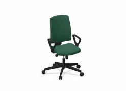 Camif Chaises De Bureau>FLOKK Fauteuil de bureau dossier capitonné et plastique noir avec accoudoirs fixes Raya 21S - - Roulettes pour sol dur