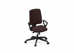 Camif Chaises De Bureau>FLOKK Fauteuil de bureau dossier capitonné et plastique noir avec accoudoirs fixes Raya 21S - - Roulettes pour sol dur
