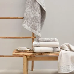 Camif Serviettes De Bain>LASA HOME Serviette de bain coton Léontina, écorce - - 100 x 150 cm