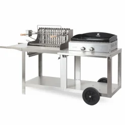 Camif Ensembles Planchas Et Dessertes|Barbecues>LE MARQUIER Ensemble Plancha, Barbecue et Chariot Mendy-Alde Baia en Inox
