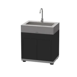Camif Cuisines D'Extérieur>LE MARQUIER Meuble avec Évier pour Cuisine d'Extérieur 80 x 55 cm en Acier Noir -