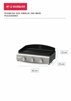 Camif Planchas>LE MARQUIER Plancha Exclusive Amalia 360 en Inox