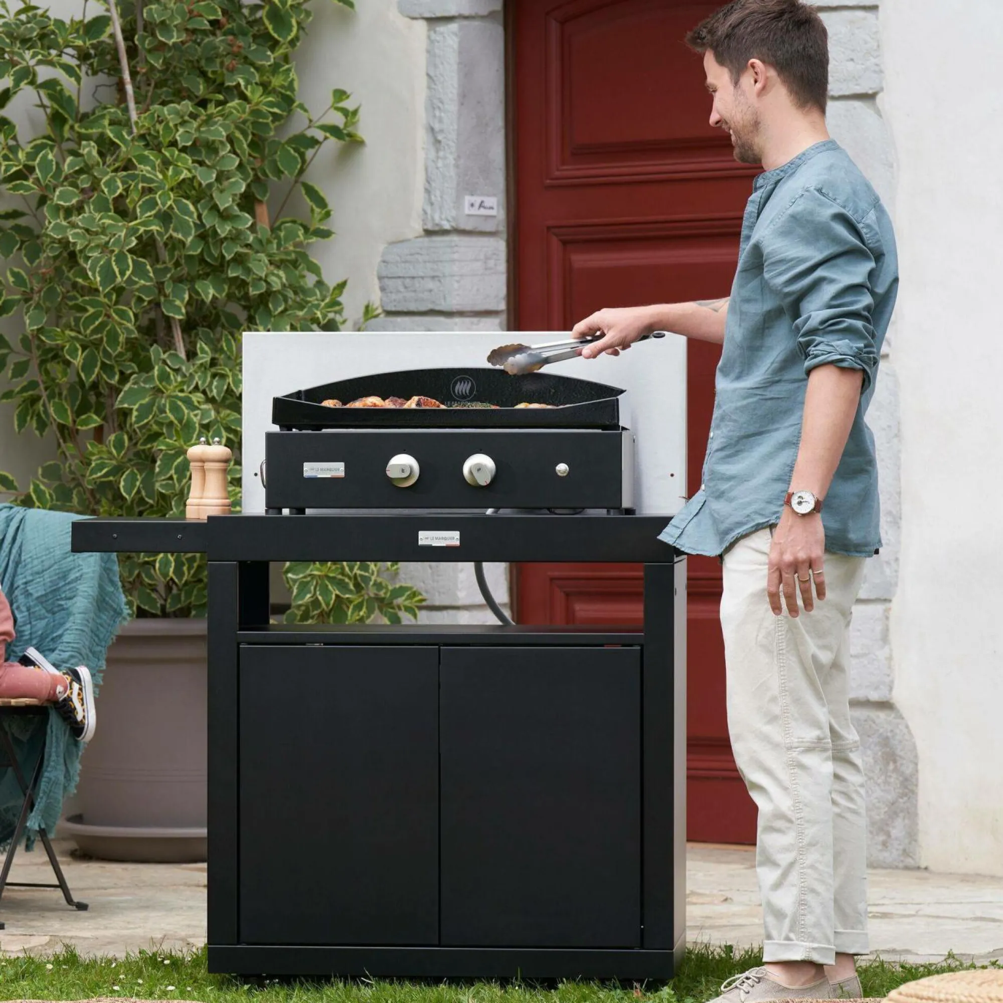 Camif Planchas>LE MARQUIER Plancha Gaz Pure 260 en Acier Noir