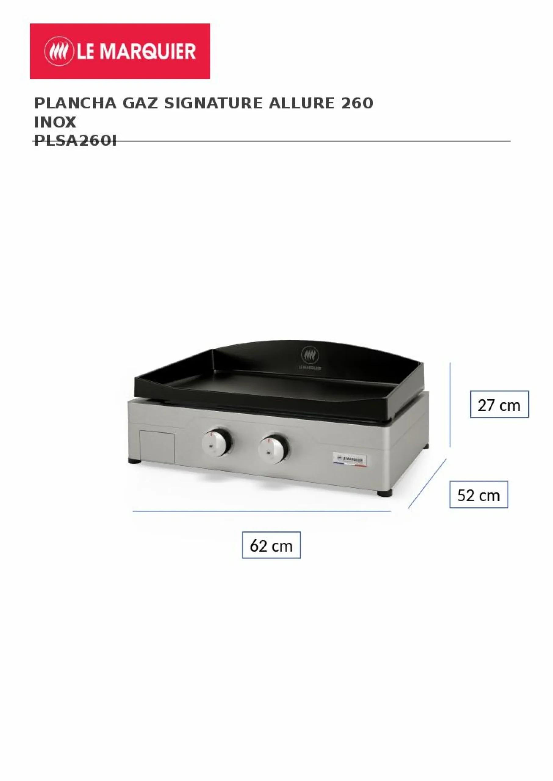 Camif Planchas>LE MARQUIER Plancha Signature Allure 260 en Inox