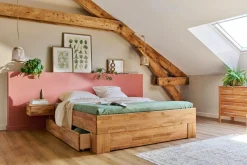 Camif Lits Avec Rangement|Lits Avec Rangement>Lit avec rangements en options chêne massif Charly - 140 x 190 cm
