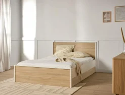 Camif Lits Avec Rangement|Lits Avec Rangement>Lit avec tiroir de rangement en option décor bois Palerme - 140 x 190/200 cm