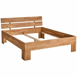 Camif Lits Avec Rangement|Lits Avec Rangement>Lit avec tête de lit et rangement en option chêne massif Charly - 140 x 190 cm