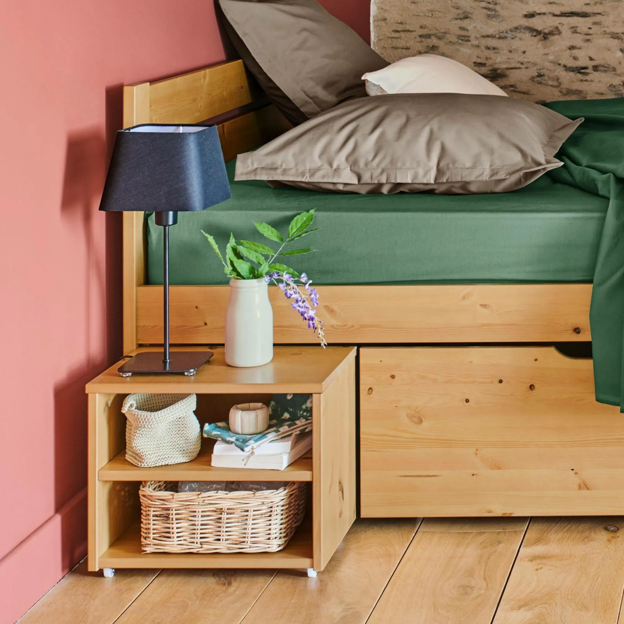 Camif Lits Avec Rangement|Lits Avec Rangement>Lit rangement bois massif Tara - - 140 x 200 cm