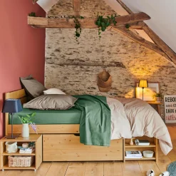 Camif Lits Avec Rangement|Lits Avec Rangement>Lit rangement bois massif Tara - - 180 x 200 cm