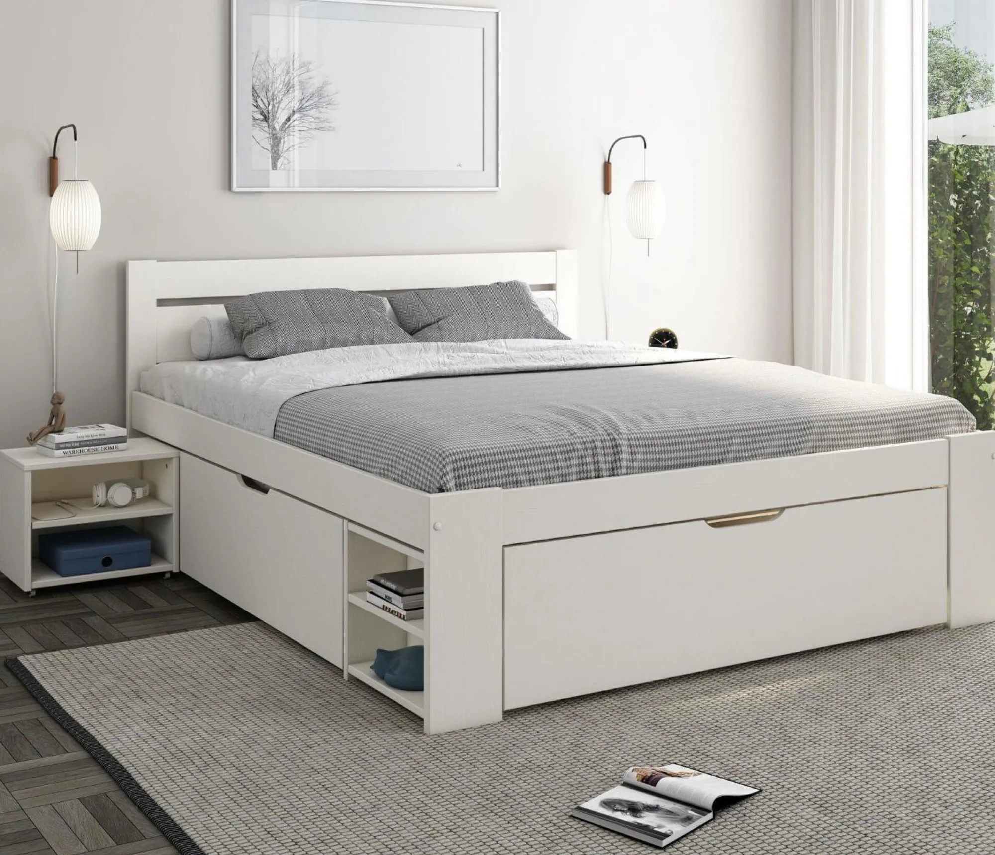 Camif Lits Avec Rangement|Lits Avec Rangement>Lit rangement bois massif Tara - - 140 x 200 cm