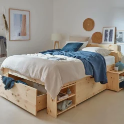 Camif Lits Avec Rangement|Lits Avec Rangement>Lit rangement bois massif Tara - - 140 x 190 cm