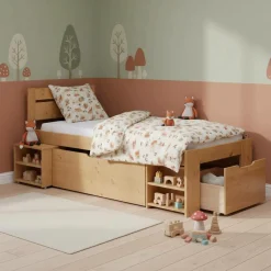 Enfant Camif Chambres Enfant|Chambres Enfant>Lit rangement enfant bois massif Tara - - 90 x 200 cm