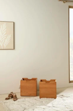 Camif Meubles D'Entrée>Lot de 2 cubes de rangement bois massif Cyriel -