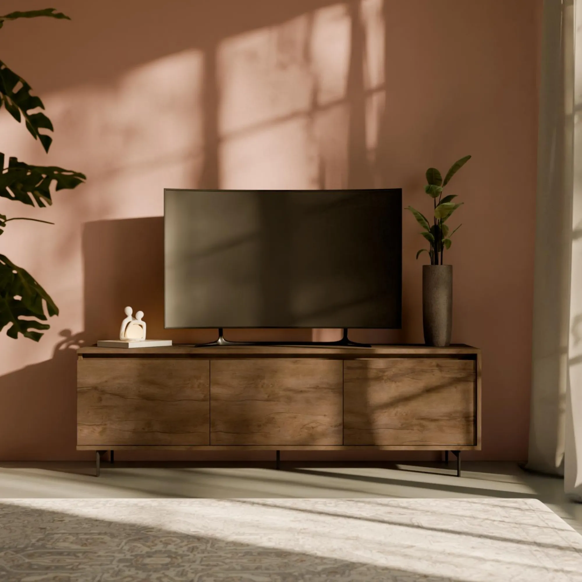 Camif Meubles Tv>Meuble TV 3 portes décor bois Gustavo -