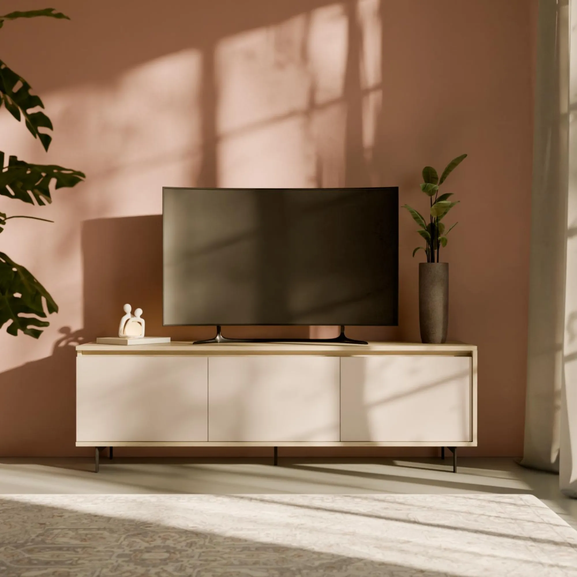Camif Meubles Tv>Meuble TV 3 portes décor bois Gustavo -