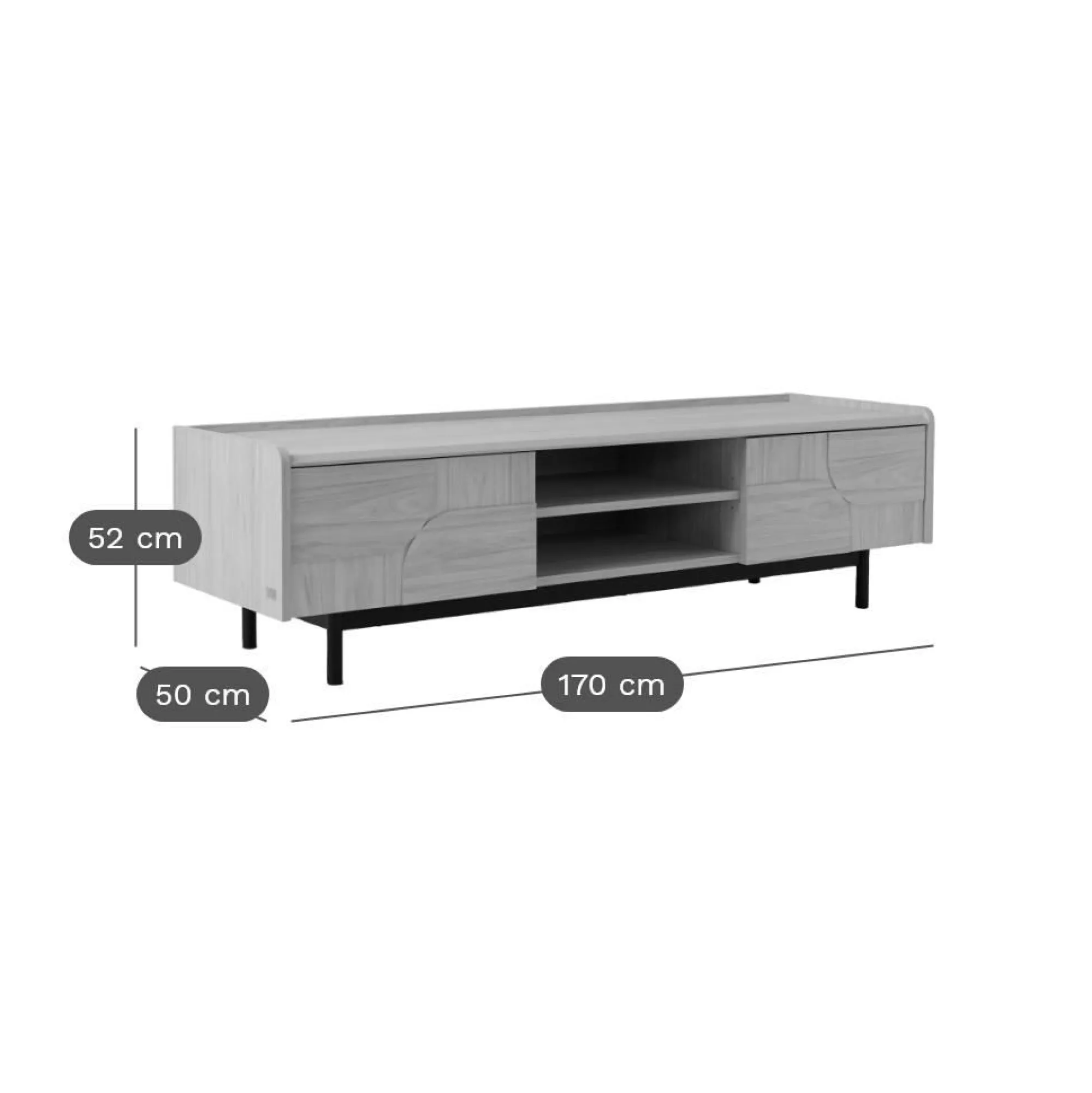 Camif Meubles Tv>Meuble TV décor bois pieds métal 2 portes Mila