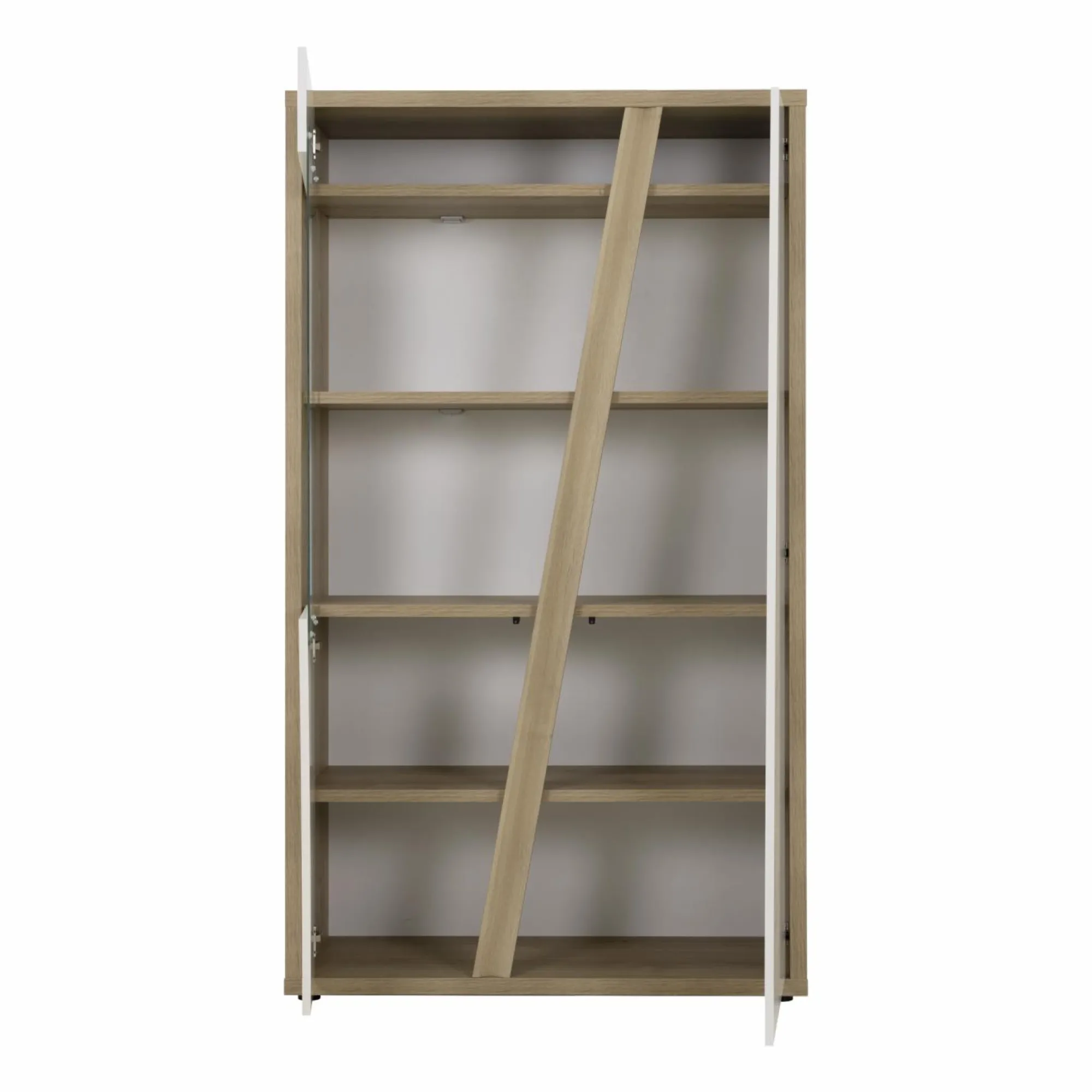 Camif Meubles Vitrines>Meuble vitrine décor bois et blanc 2 portes Gustave
