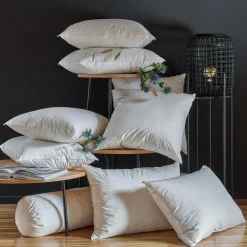 Camif Oreillers|Oreillers>Oreiller moelleux en duvet et percale biologique Cléo - Moelleux - 65 x 65 cm