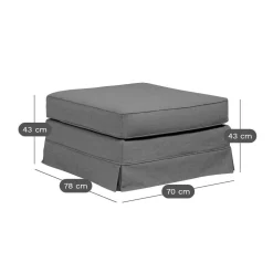 Camif Repose-Pieds>Pouf carré tissu déhoussable Naxos -