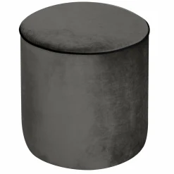 Camif Repose-Pieds>Pouf rond tissu velours Léo -