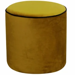 Camif Repose-Pieds>Pouf rond velours Léo -