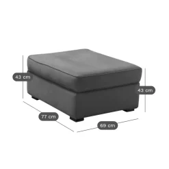 Camif Repose-Pieds>Pouf tissu coton déhoussable Marbella -