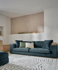 Camif Repose-Pieds>Pouf velours déhoussable Maé -