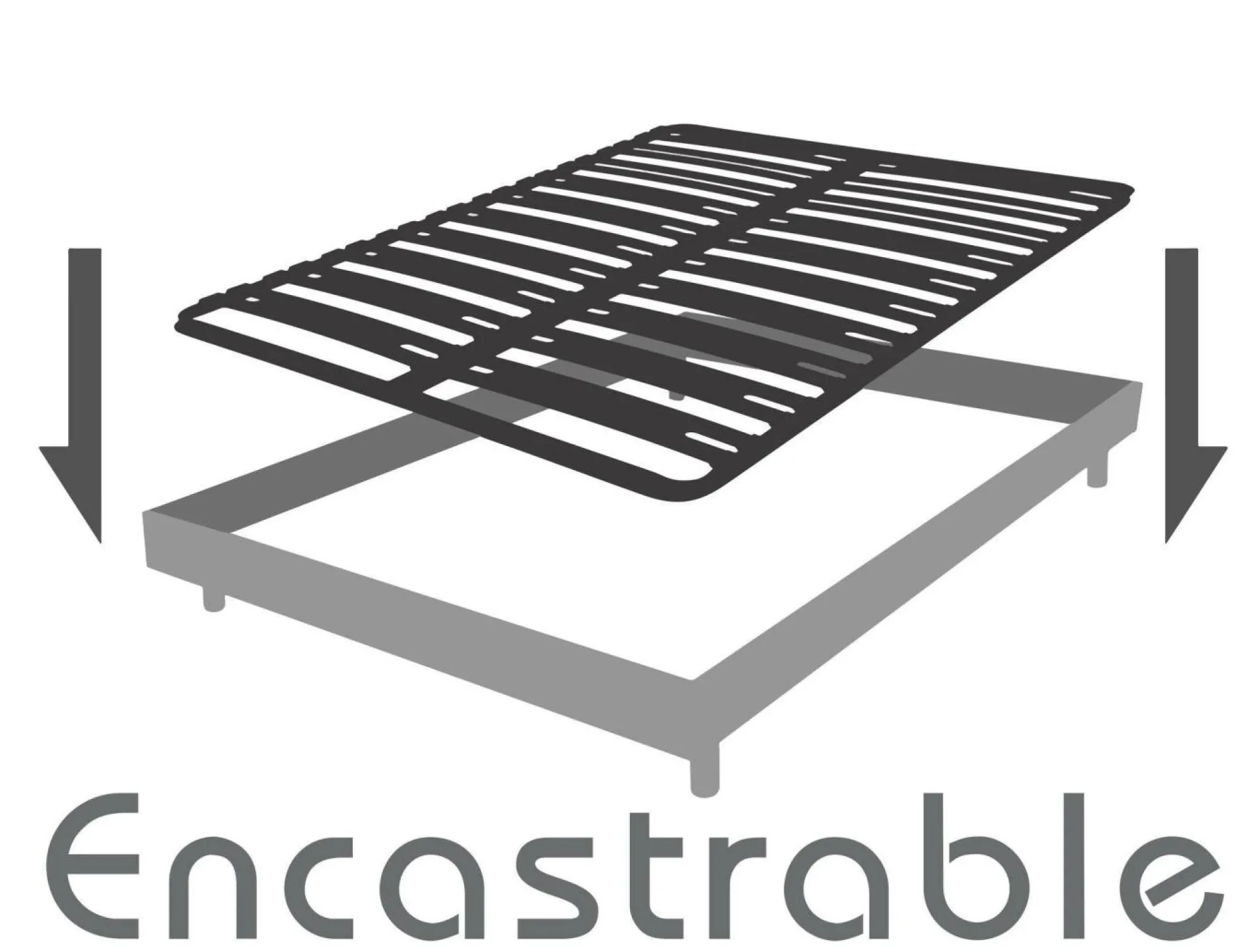 Camif Sommiers 90 X 190 Cm|Sommiers 140 X 190 Cm>Sommier cadre à latte 5 zones de soutien Ethan - 80 x 190 cm