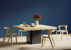 Camif Tables À Manger|Tables>Table à manger carrée décor bois et noir pied central 8 personnes Dusk -