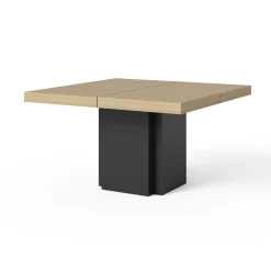 Camif Tables À Manger|Tables>Table à manger carrée décor bois et noir pied central 6 personnes Dusk -
