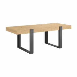 Camif Tables À Manger|Tables>Table à manger rectangulaire décor bois et noir 6 personnes Pippa