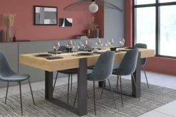 Camif Tables À Manger|Tables>Table à manger rectangulaire décor bois et noir 6 personnes Pippa