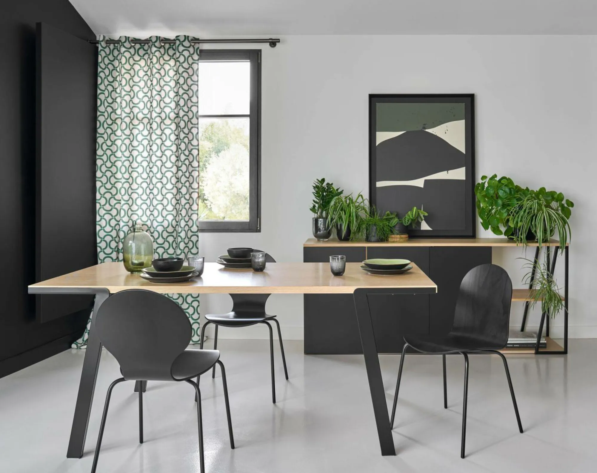 Camif Tables À Manger|Tables>Table à manger rectangulaire bois pieds métal noir 6 personnes Drift -