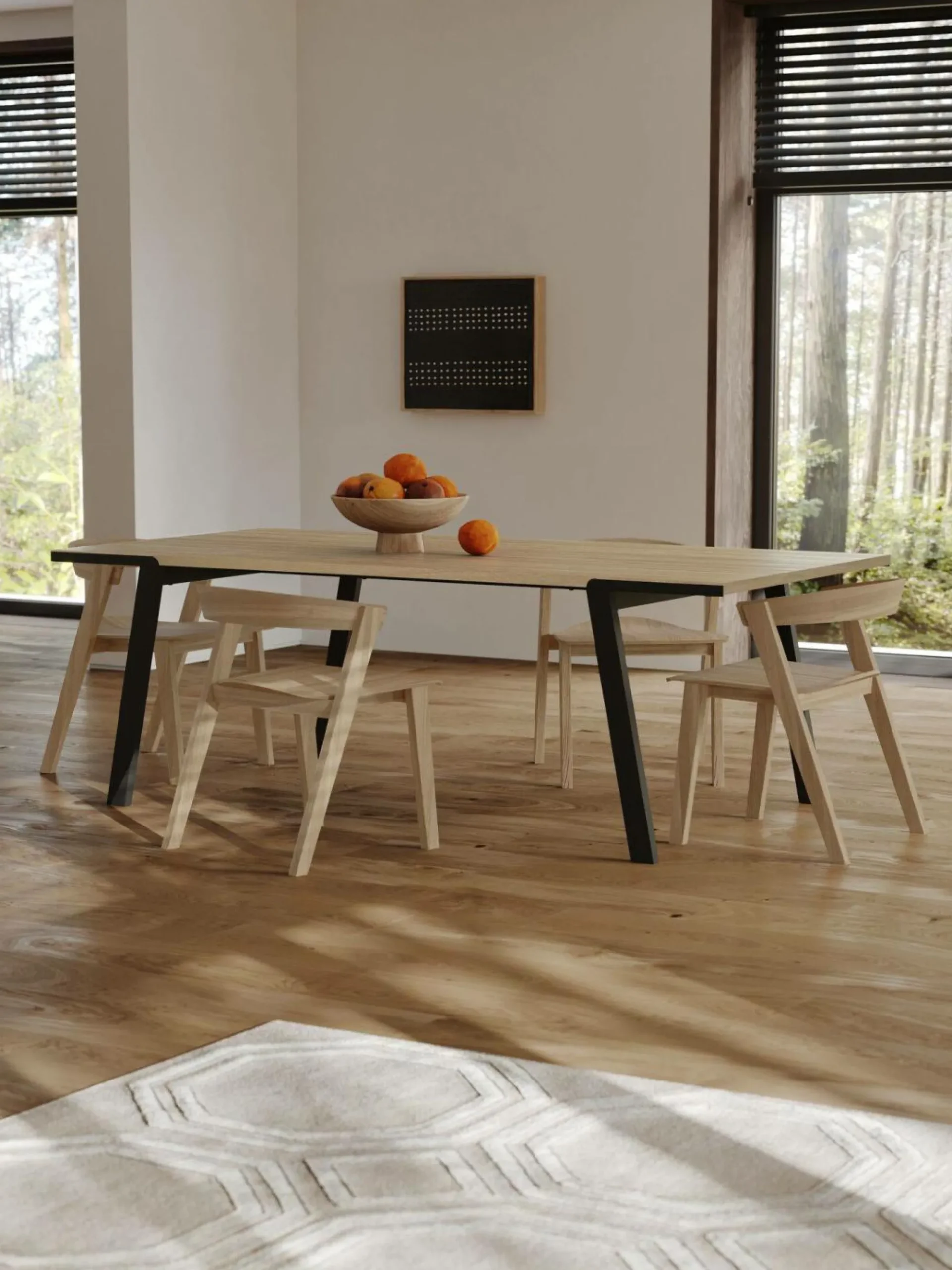 Camif Tables À Manger|Tables>Table à manger rectangulaire bois pieds métal noir 6 personnes Drift -