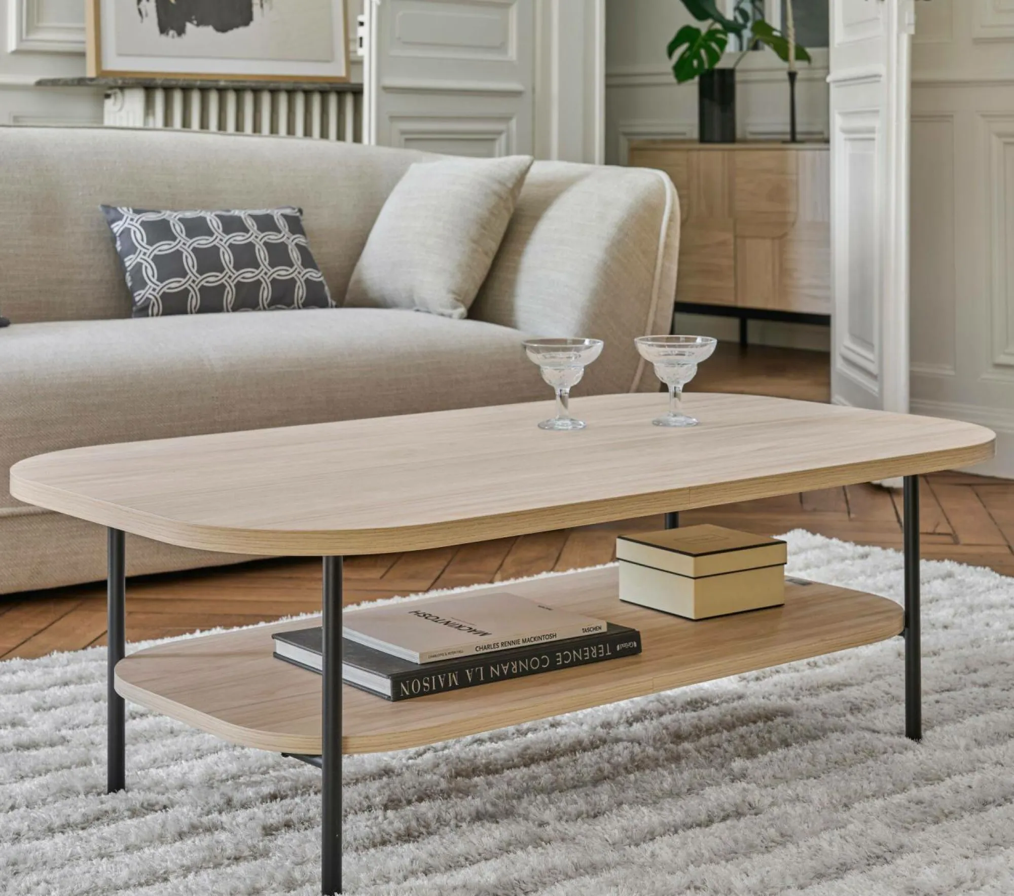 Camif Tables Basses>Table basse décor bois pieds métal Mila