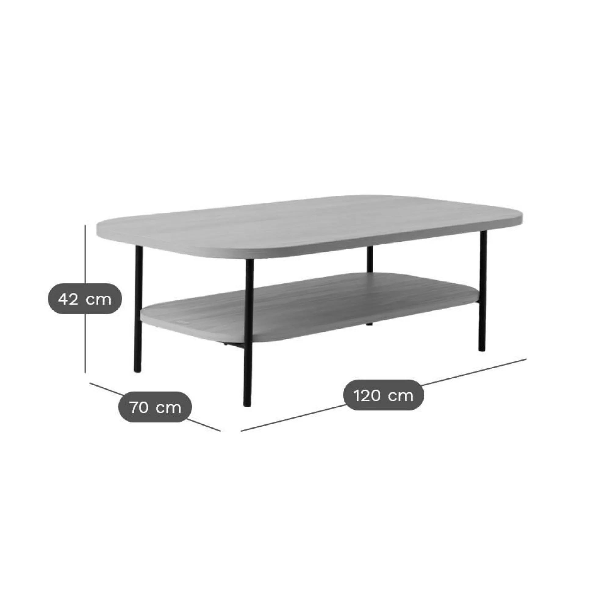 Camif Tables Basses>Table basse décor bois pieds métal Mila