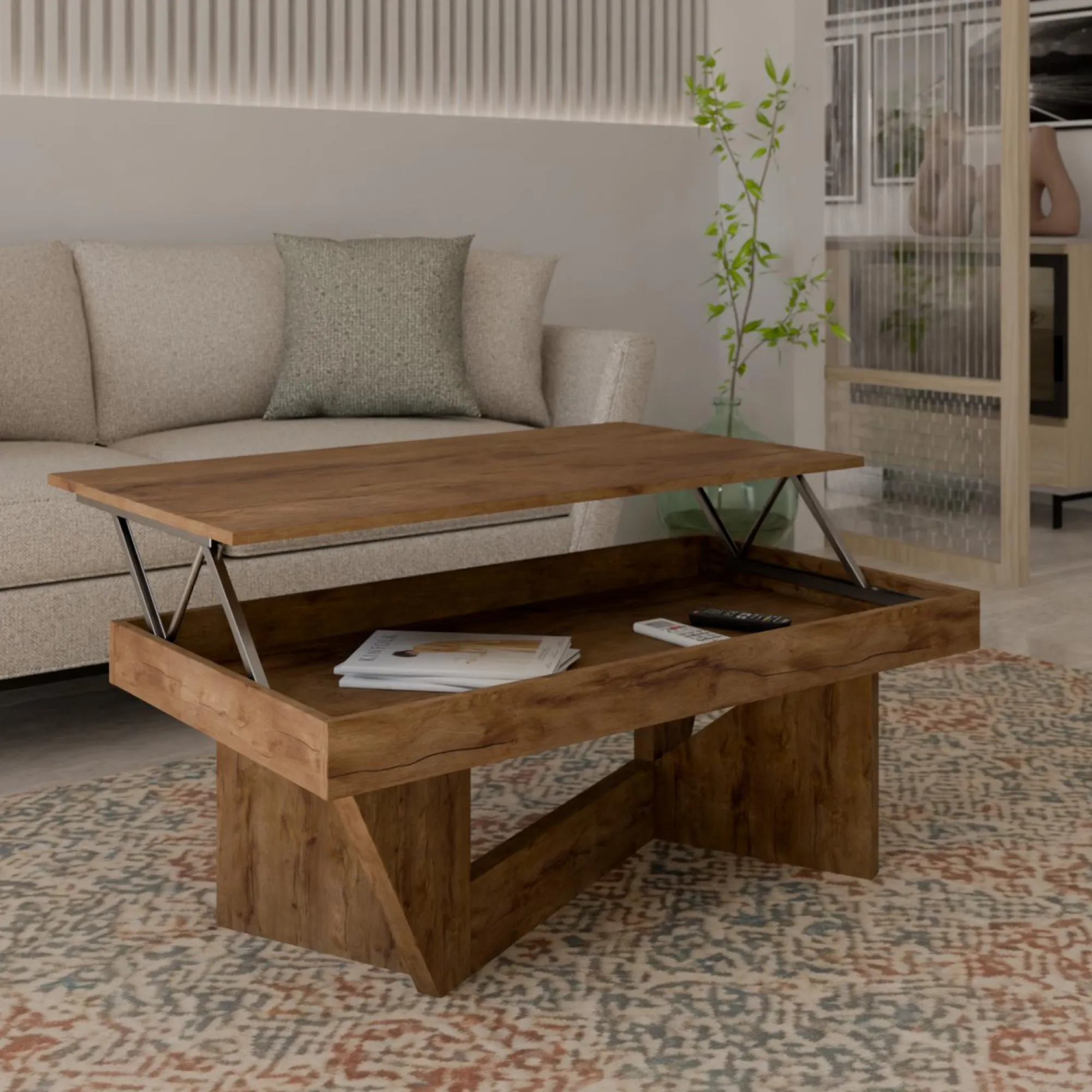 Camif Tables Basses>Table basse relevable décor bois Gabriela -