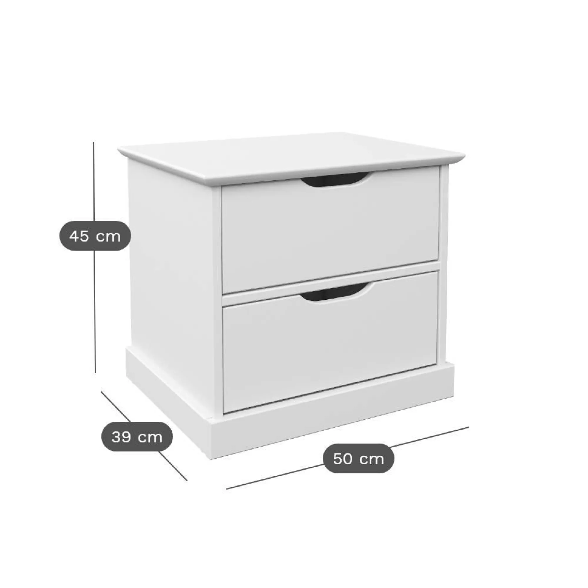 Camif Tables De Chevet|Tables De Chevet>Table de chevet 2 tirois bois massif Théa
