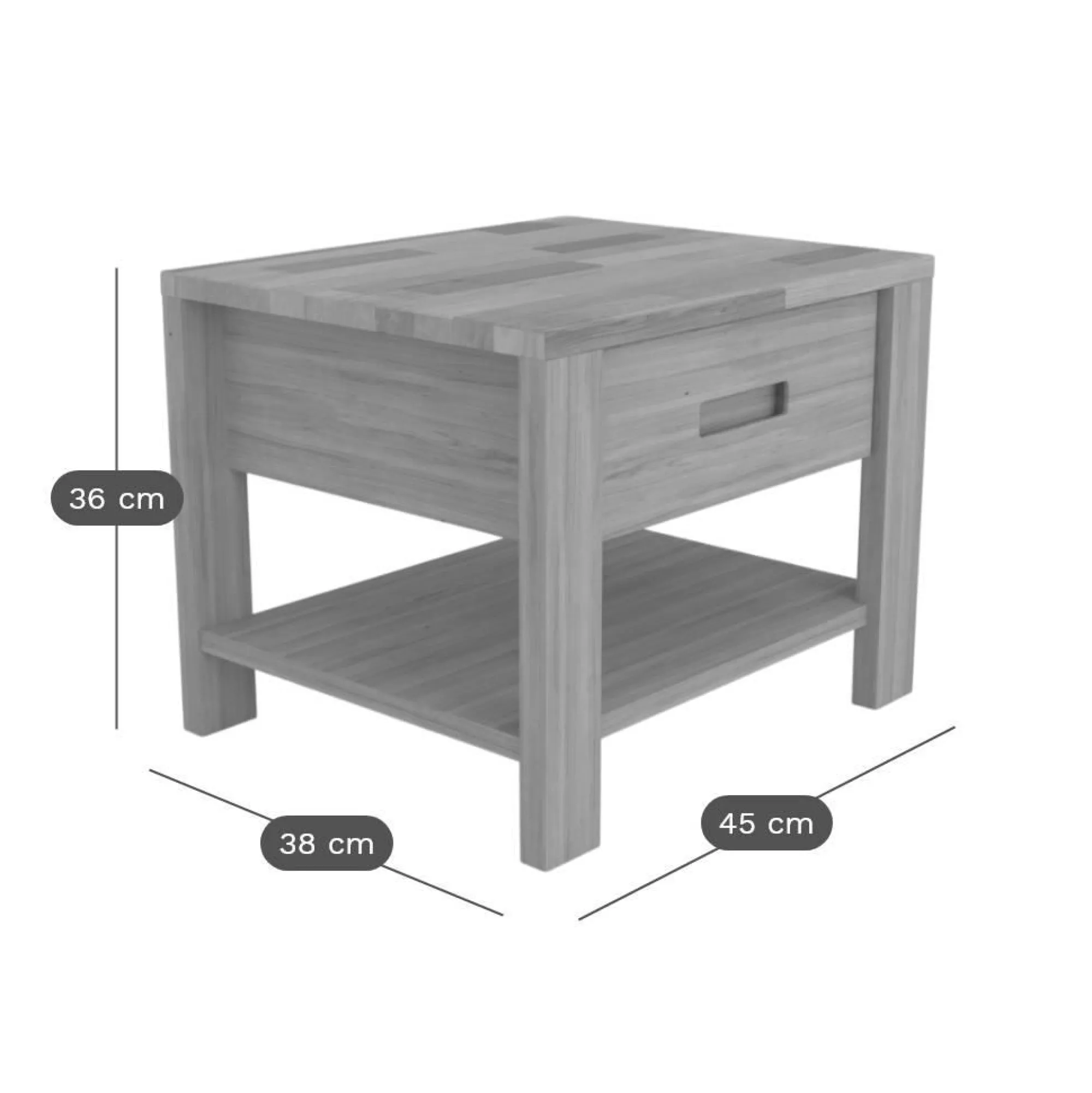 Camif Tables De Chevet|Tables De Chevet>Table de chevet en bois 1 tiroir Luminescence