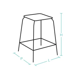 Camif Tabourets>Tabouret bois massif Edgar