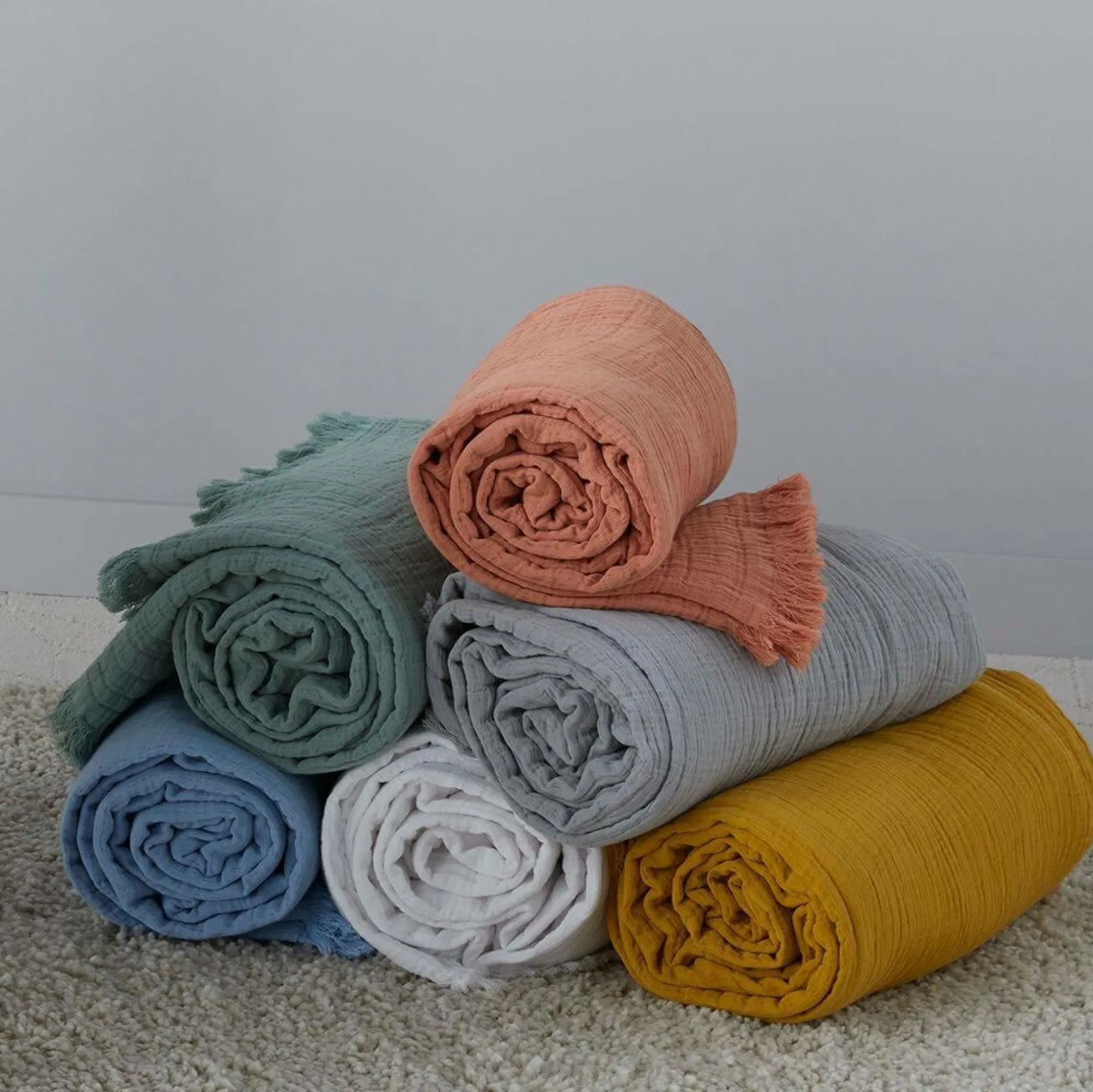 Camif Plaids|Plaids>TOISON D'OR Plaid gaze de coton Brehat -